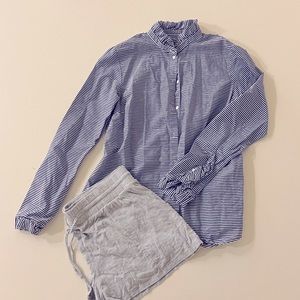 Gap Maternity shorts and button down shirt, Small